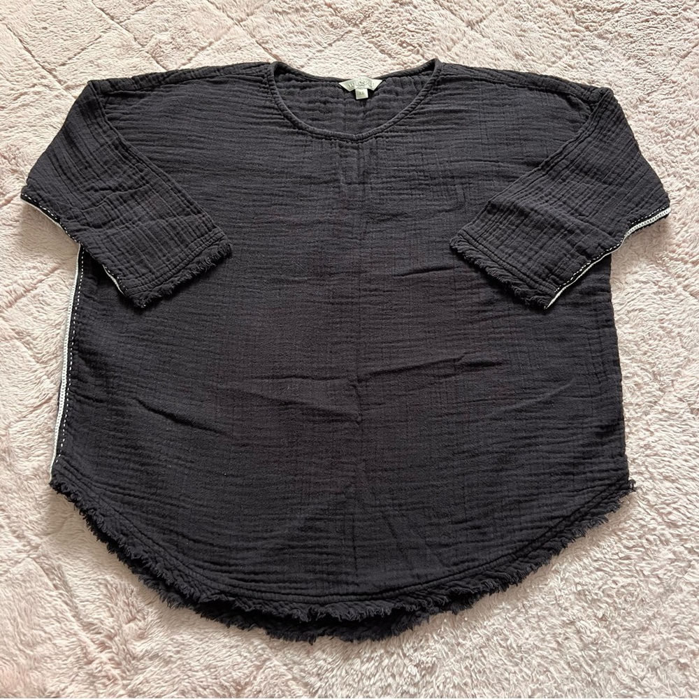 Voloshin Cotton Oversized‎ Boxy Top Preppy Minimalist Capsule Cottage Sz XS